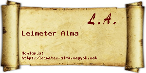 Leimeter Alma névjegykártya